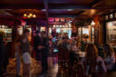 Live music band playing at Heart & Crown. 